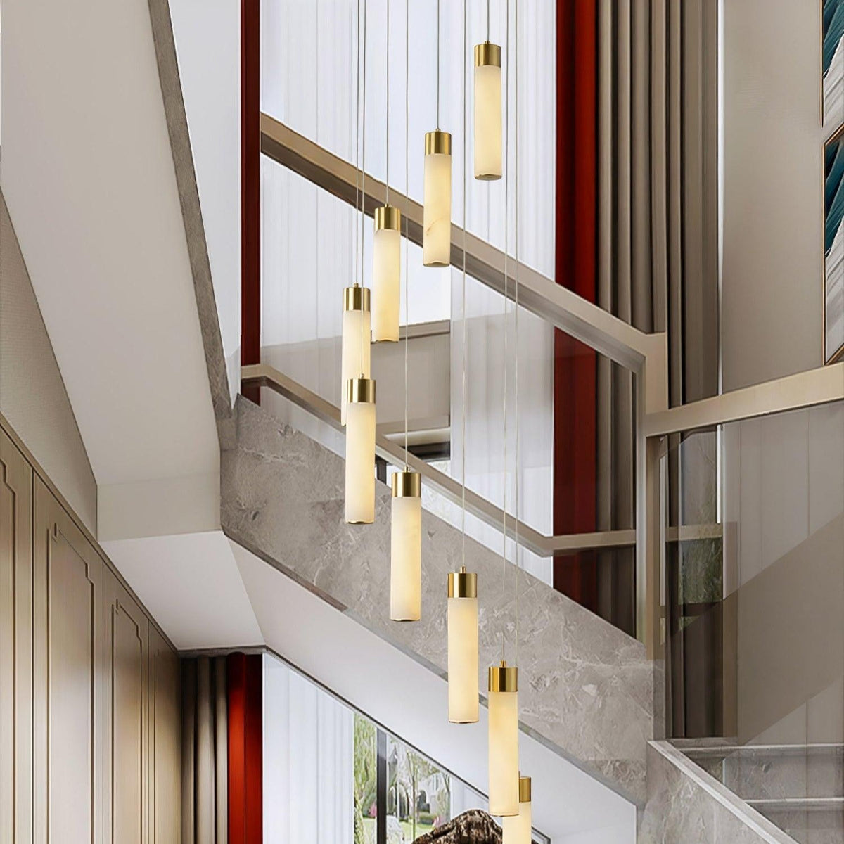 Vobinun Modern Alabaster Pendant Chandelier
