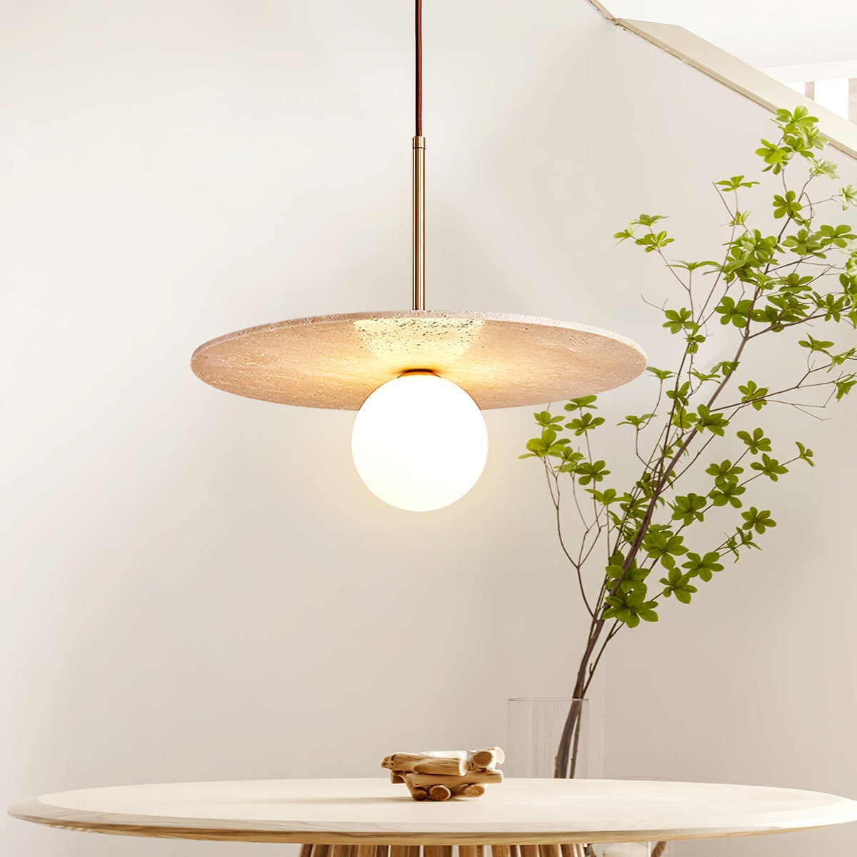Noreielle Travertine Pendant Light