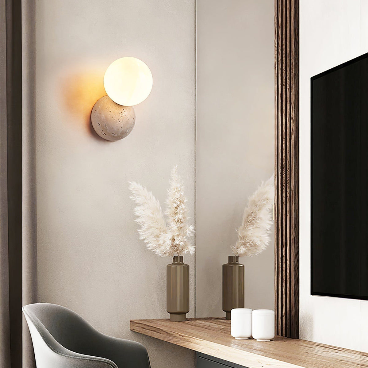 Cethair Travertine Wall Light