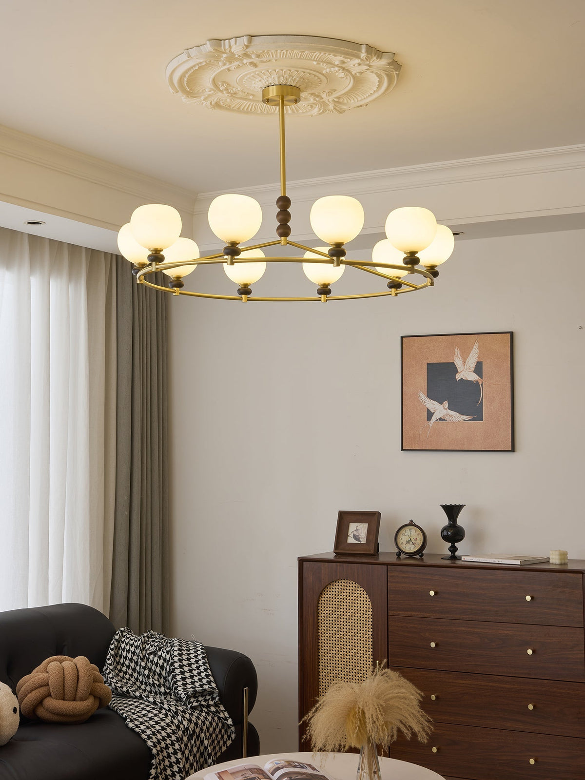 Nydoriel Premium Nordic Art Brass Wood Chandelier