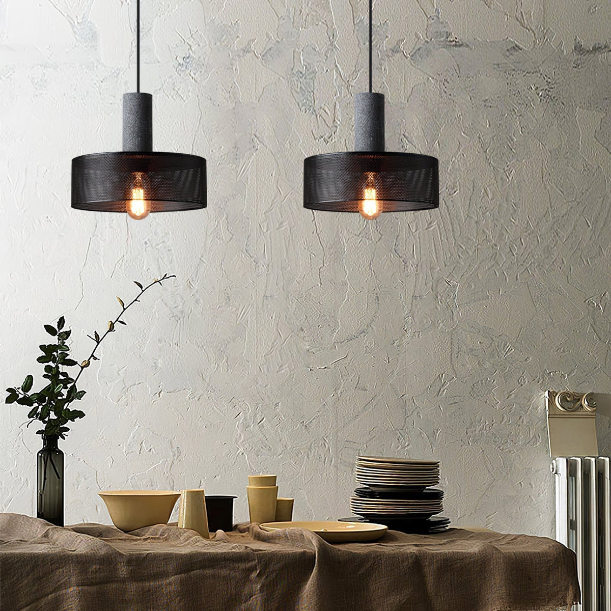 Lumeraine Cement Mesh Pendant Light