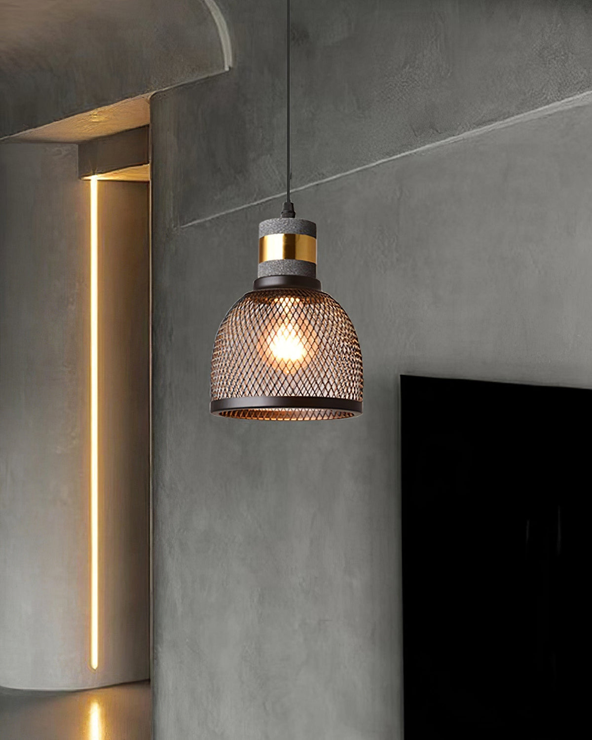 Bellwick Cement Mesh Pendant Light