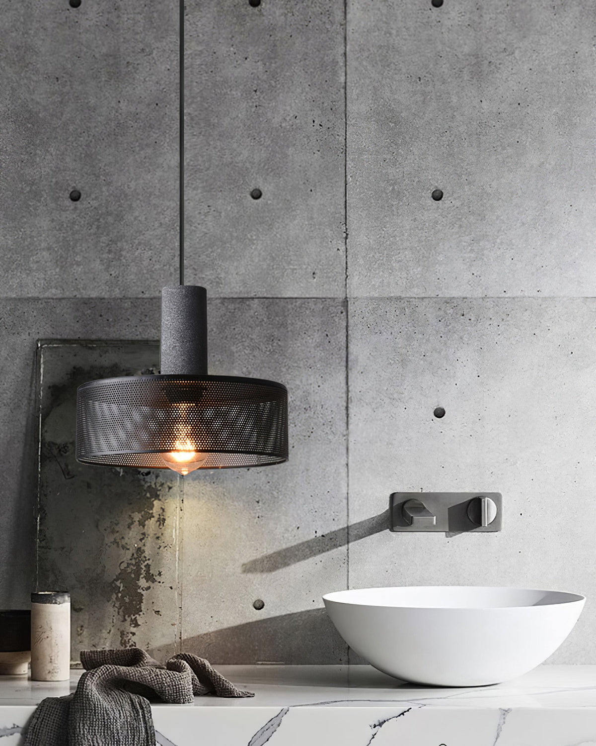 Bellwick Cement Mesh Pendant Light