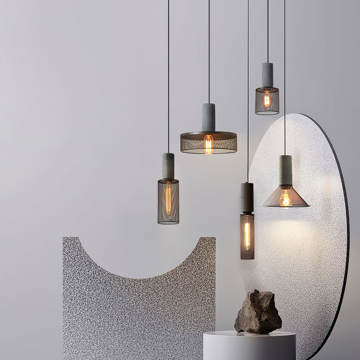 Bellwick Cement Mesh Pendant Light
