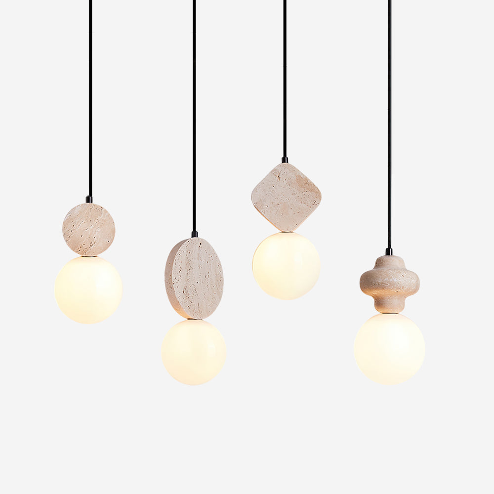 Terra Travertine Geometric Pendant Light