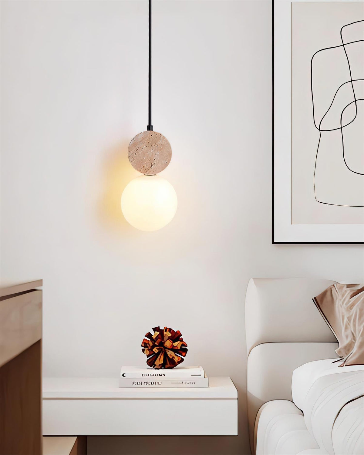 Terra Travertine Geometric Pendant Light