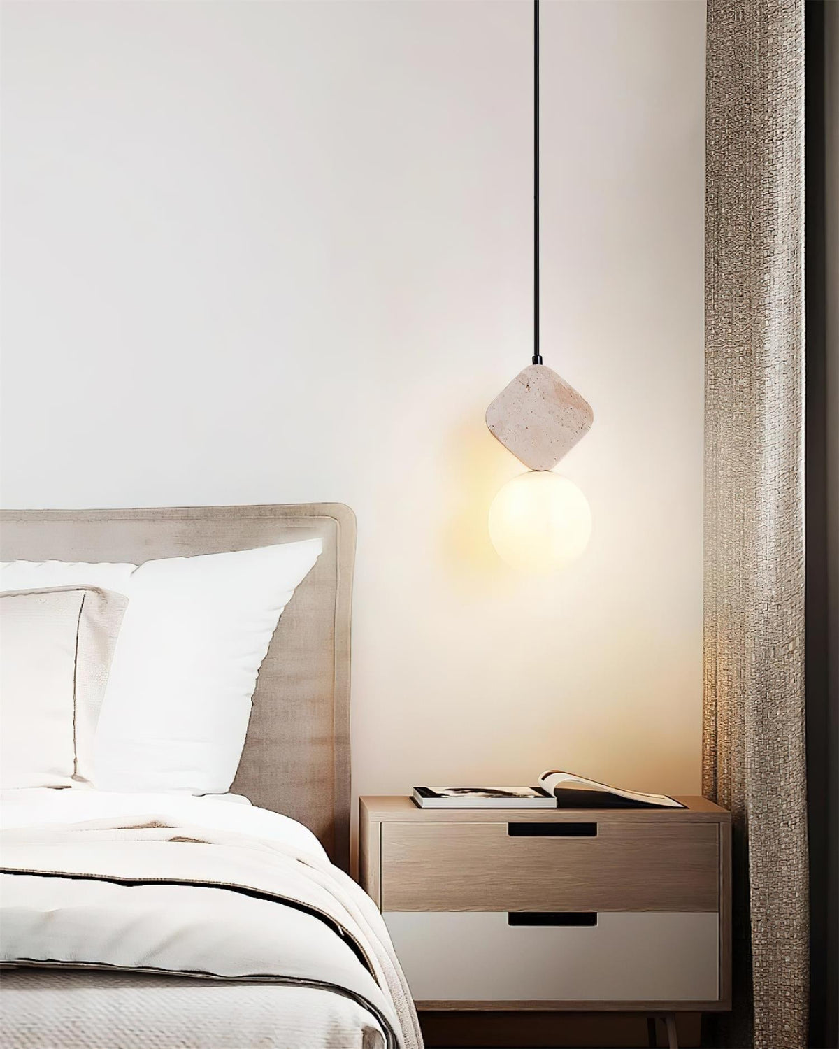 Terra Travertine Geometric Pendant Light