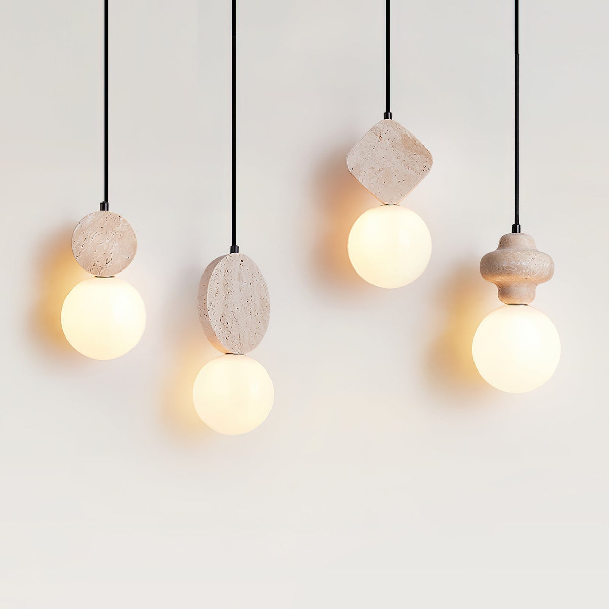 Terra Travertine Geometric Pendant Light