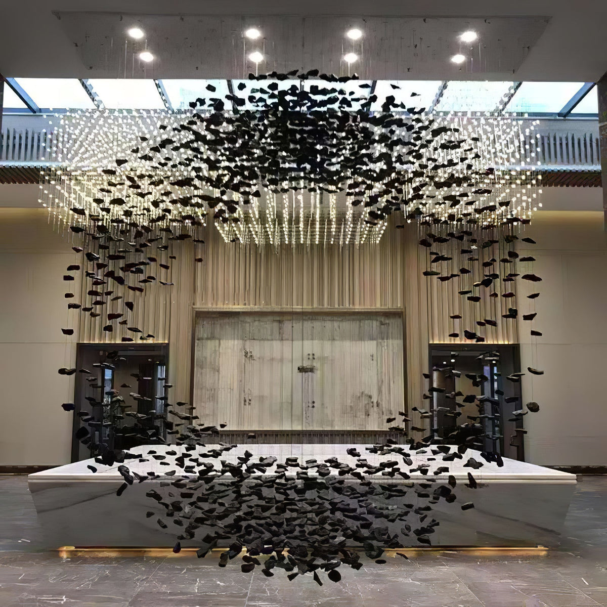 Mareelle Charcoal Stone Sculptural Chandelier