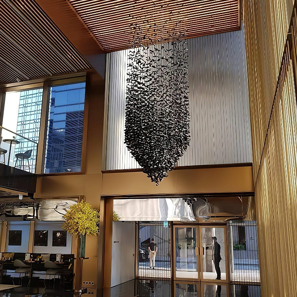 Selisaine Charcoal Stone Shape Hourglass Sculptural Chandelier