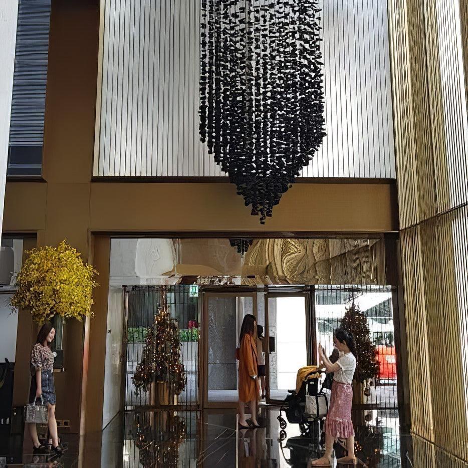 Marinelle Charcoal Stone Sculptural Chandelier Letter M to R