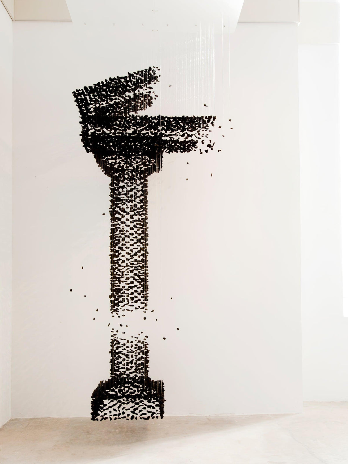 Selorella Charcoal Stone Sculptural Chandelier Letter S to Z