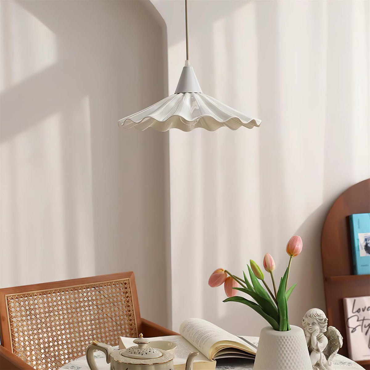 Zavo White Ceramic Pendant Light