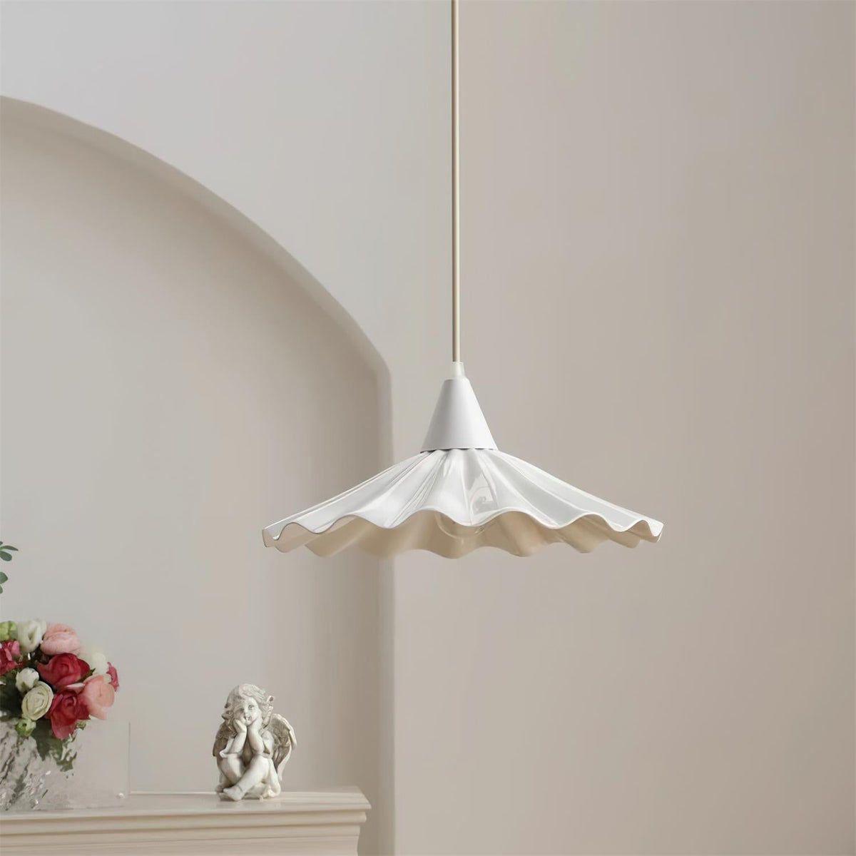 Zavo White Ceramic Pendant Light