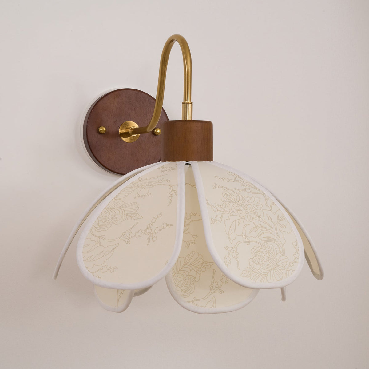Dasilum Wall Lamp Floral Wood Fabirc