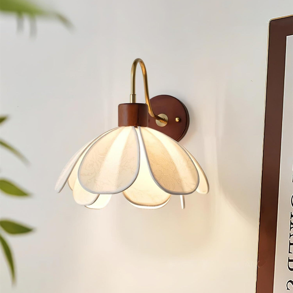 Dasilum Wall Lamp Floral Wood Fabirc