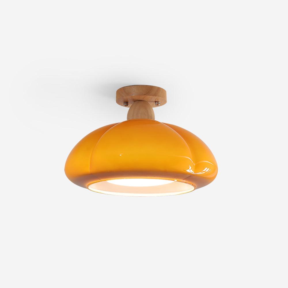 Riva Amber Glass Semi Flush Mount Ceiling Light