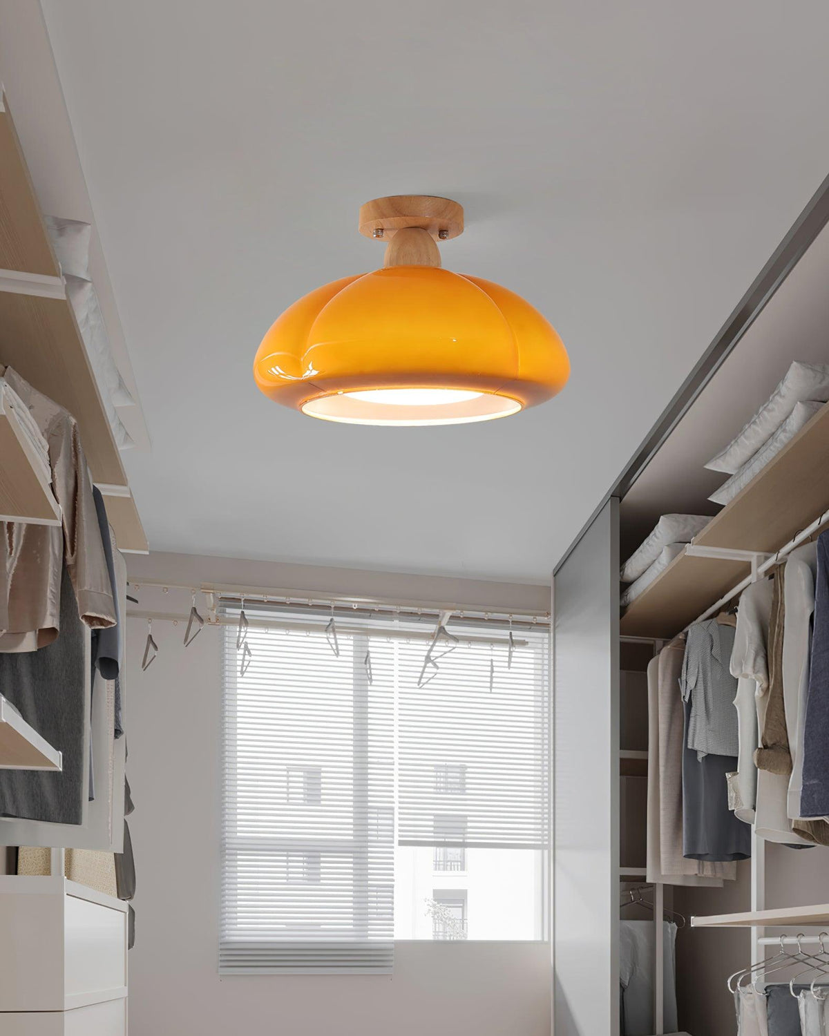 Riva Amber Glass Semi Flush Mount Ceiling Light