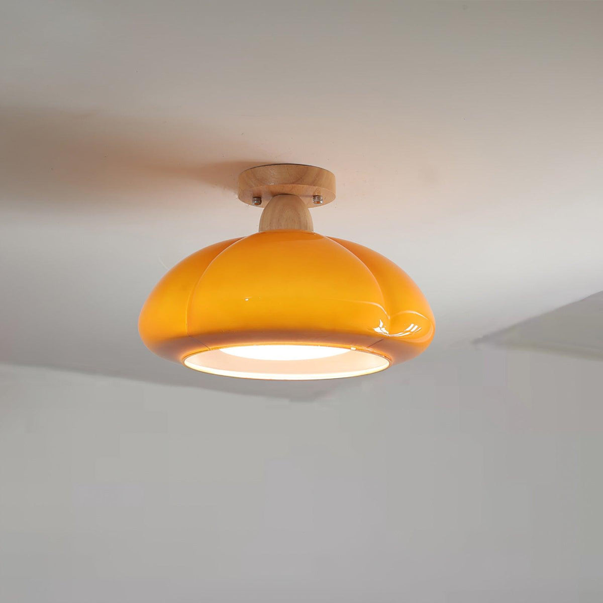 Riva Amber Glass Semi Flush Mount Ceiling Light