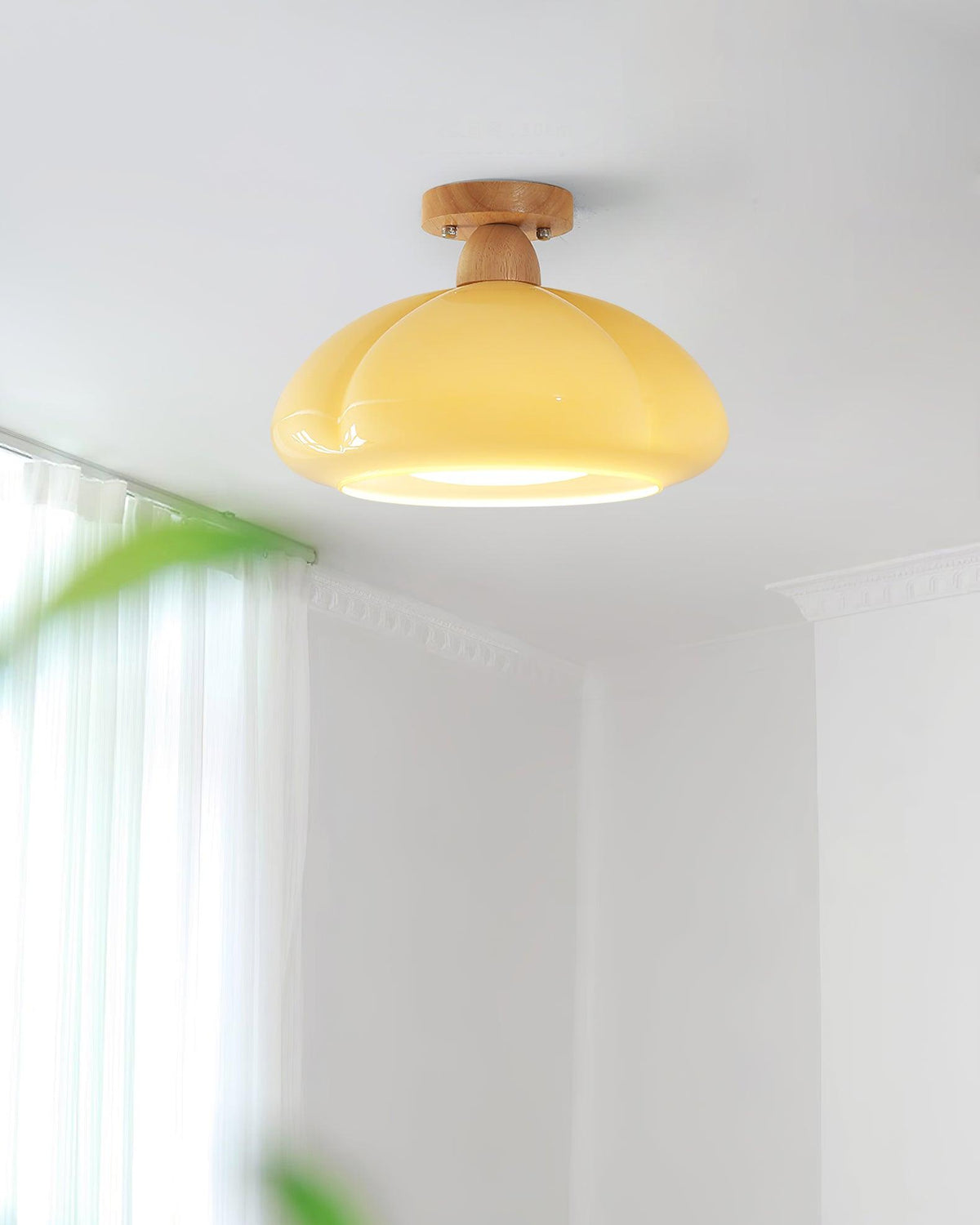 Riva Amber Glass Semi Flush Mount Ceiling Light