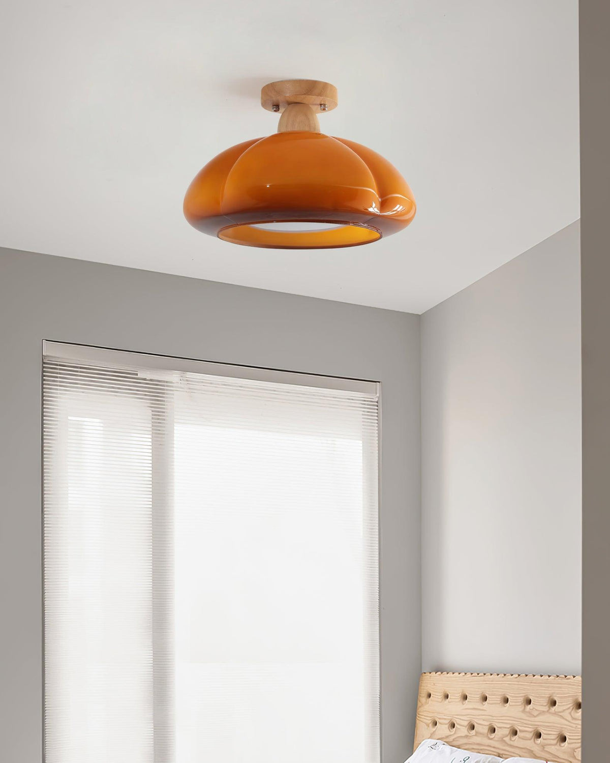 Riva Amber Glass Semi Flush Mount Ceiling Light