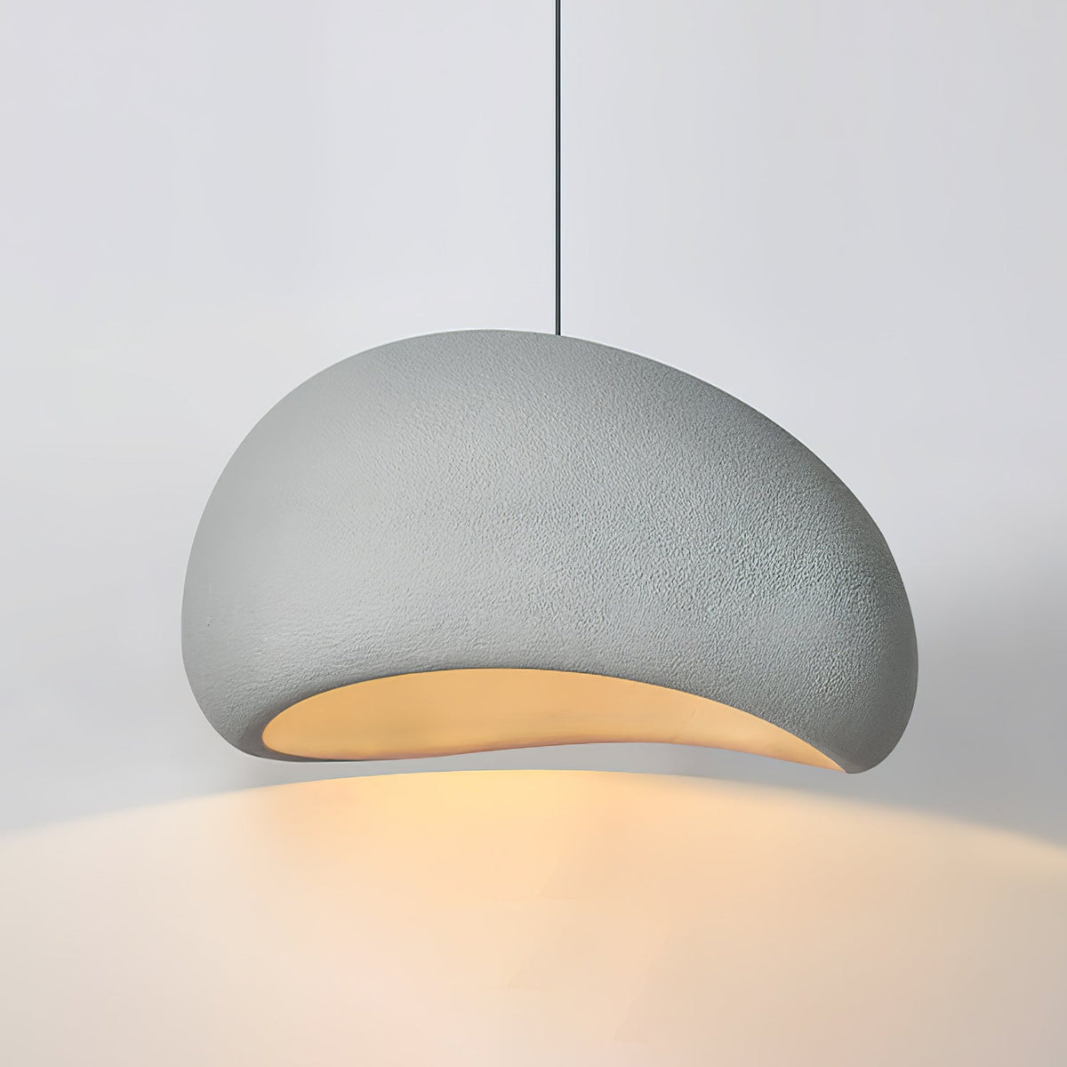 Ecor Pendant Lamp Plaster Half Dome Plug In Wabi Sabi