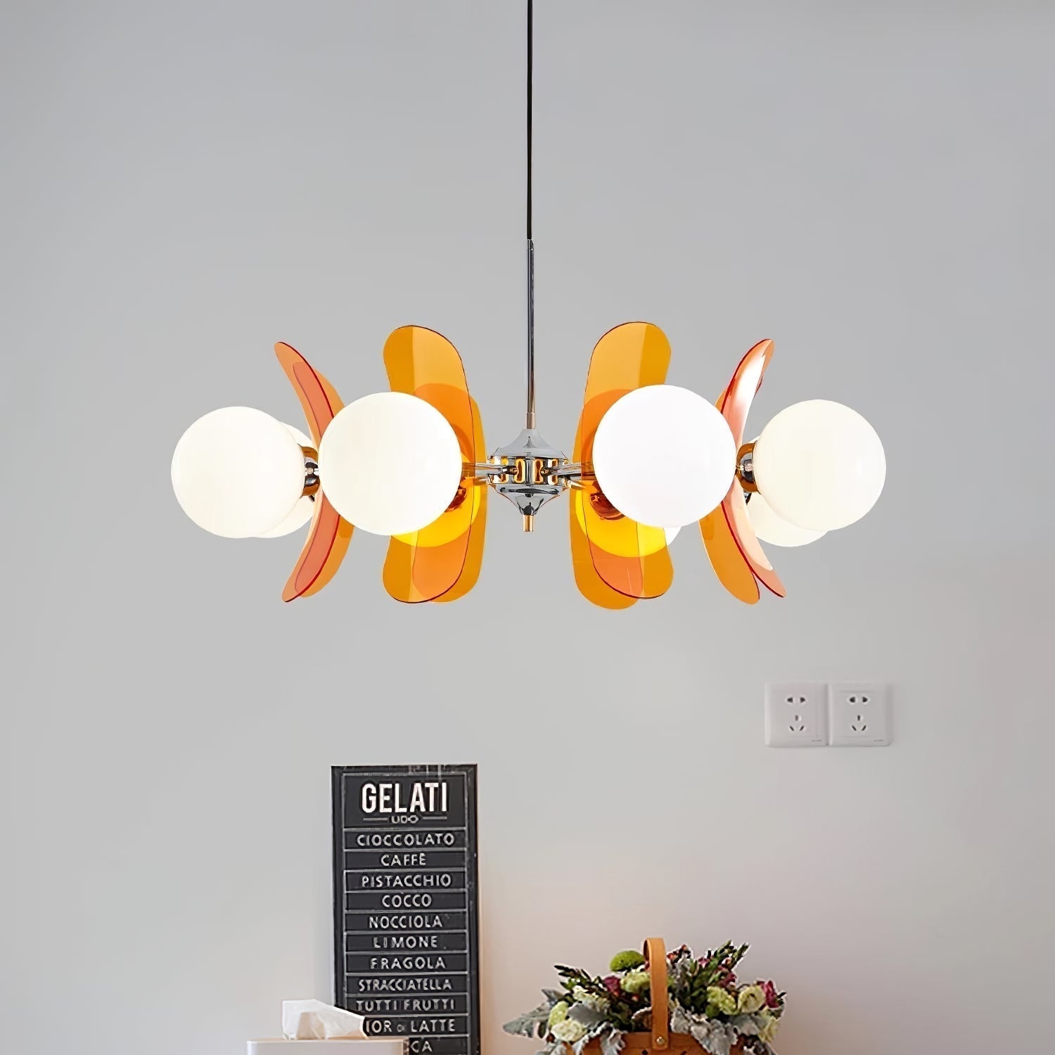 Prism Creativity Sputnik Orange Glass Chandelier