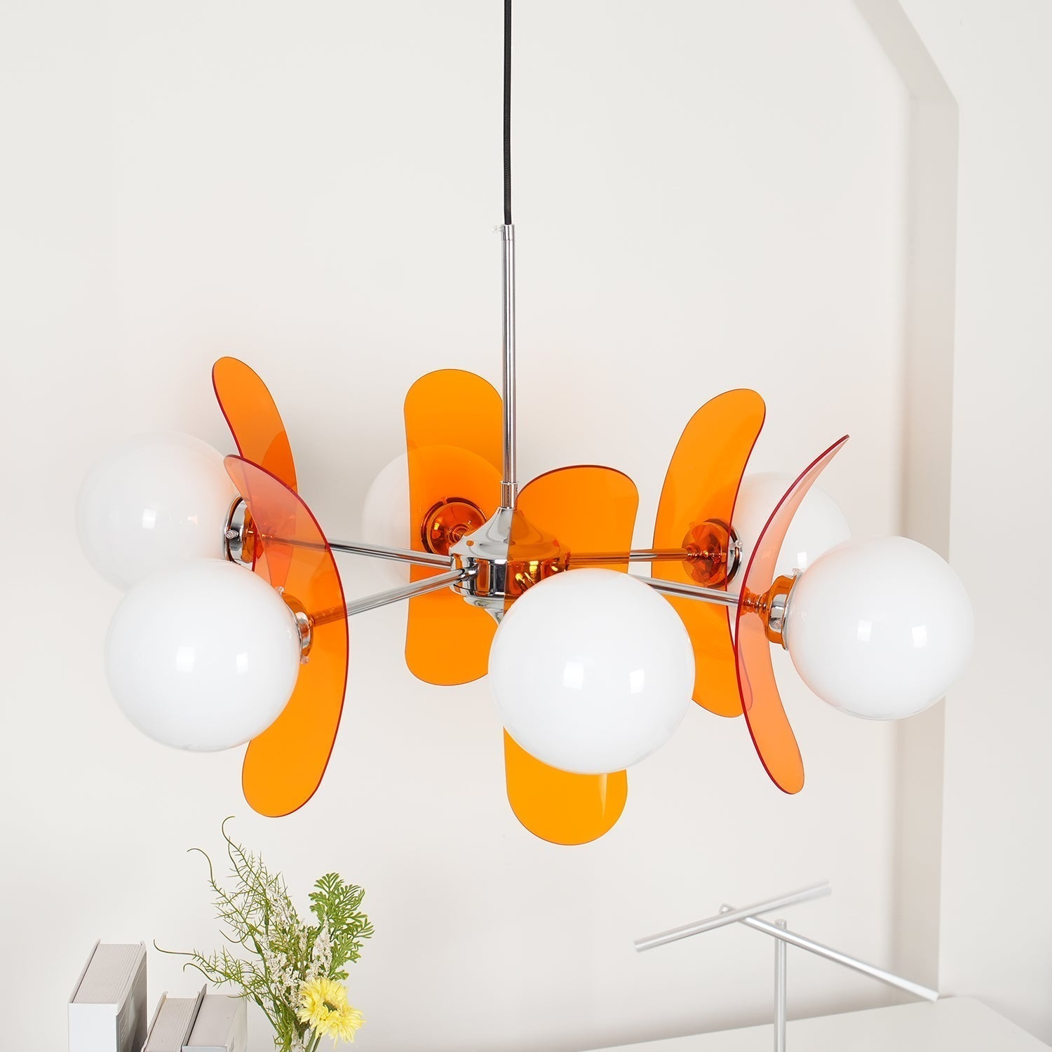 Prism Creativity Sputnik Orange Glass Chandelier