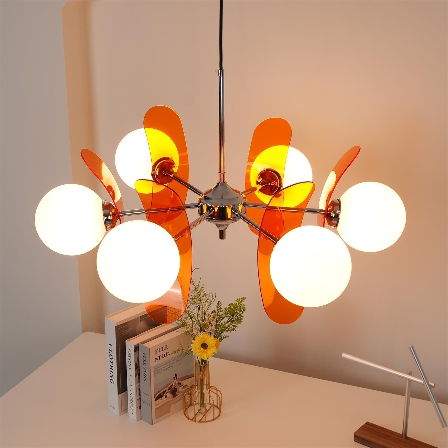 Prism Creativity Sputnik Orange Glass Chandelier