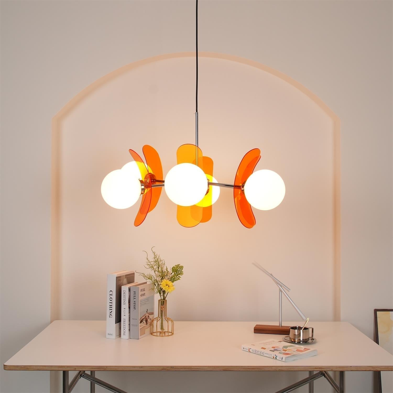 Prism Creativity Sputnik Orange Glass Chandelier