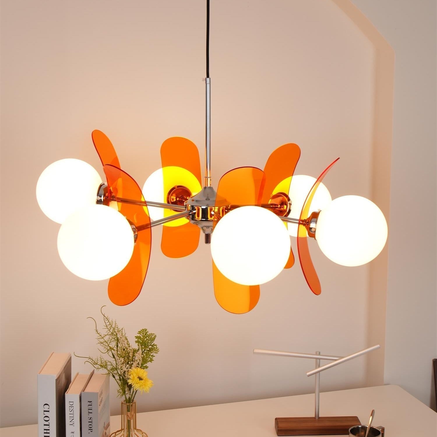 Prism Creativity Sputnik Orange Glass Chandelier
