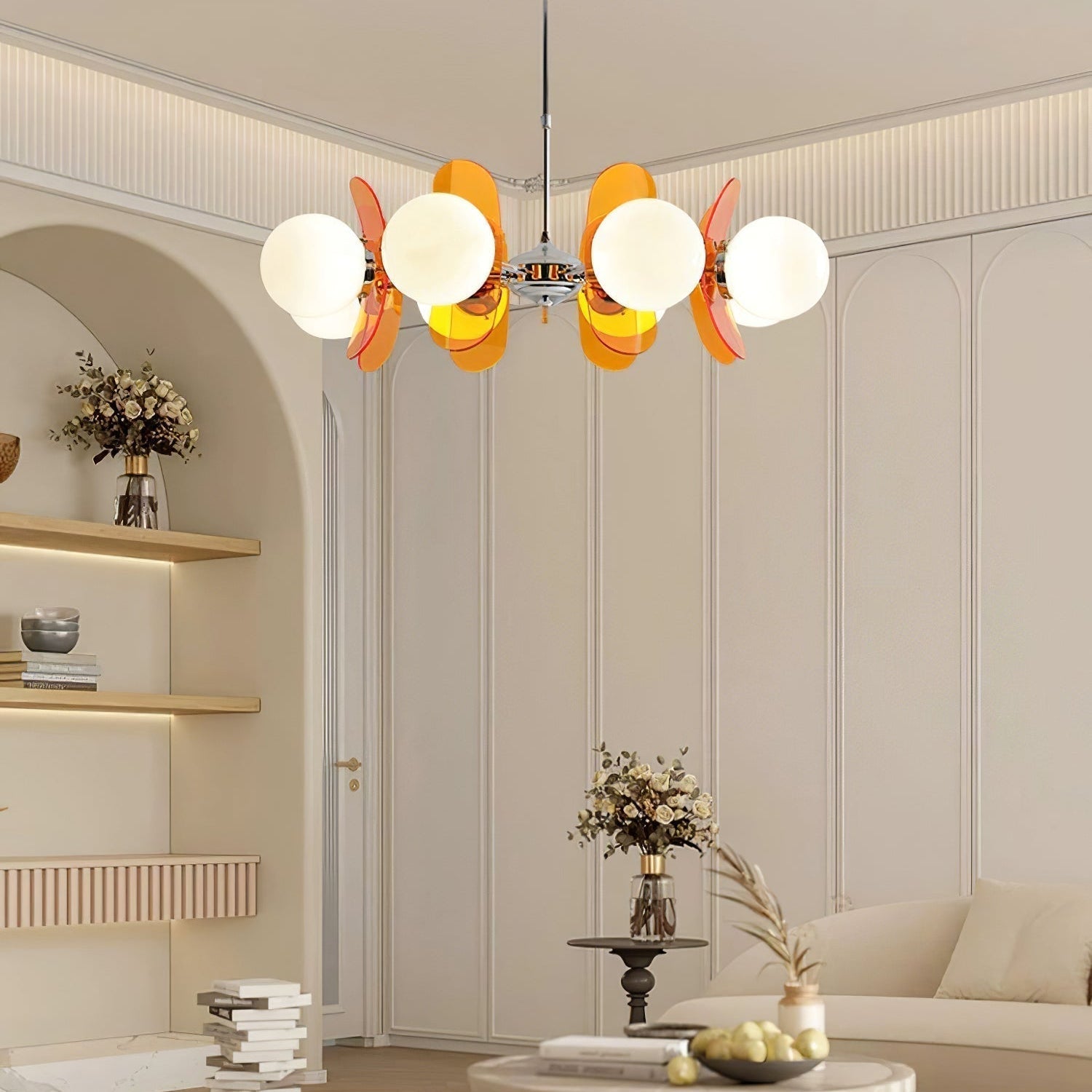 Prism Creativity Sputnik Orange Glass Chandelier