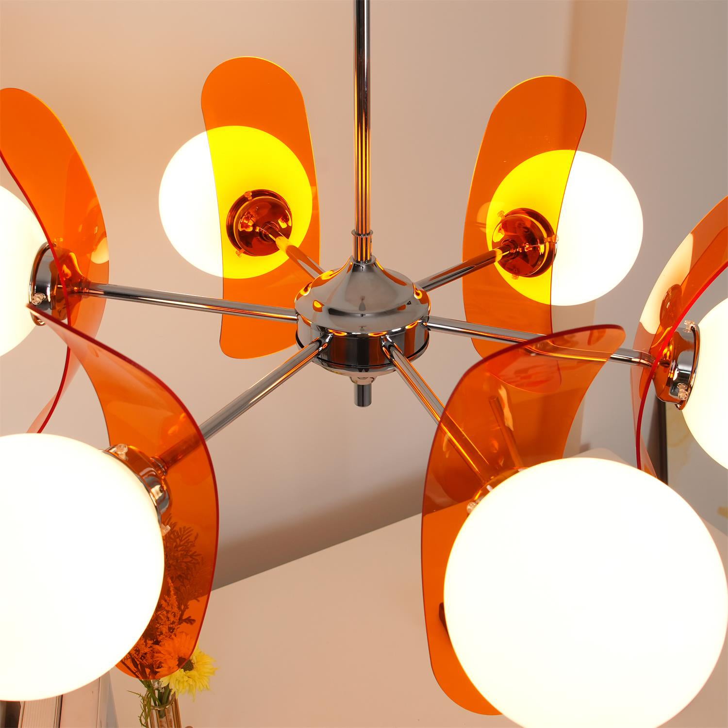 Prism Creativity Sputnik Orange Glass Chandelier