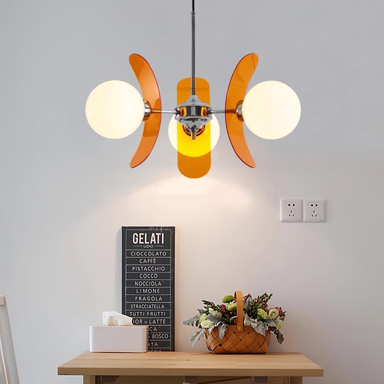 Prism Creativity Sputnik Orange Glass Chandelier