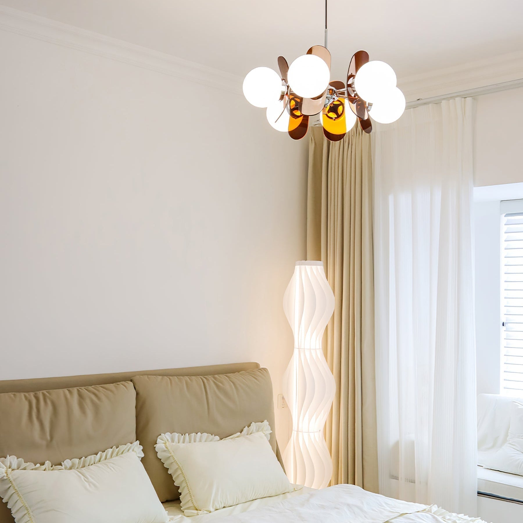 Prism Creativity Sputnik Orange Glass Chandelier