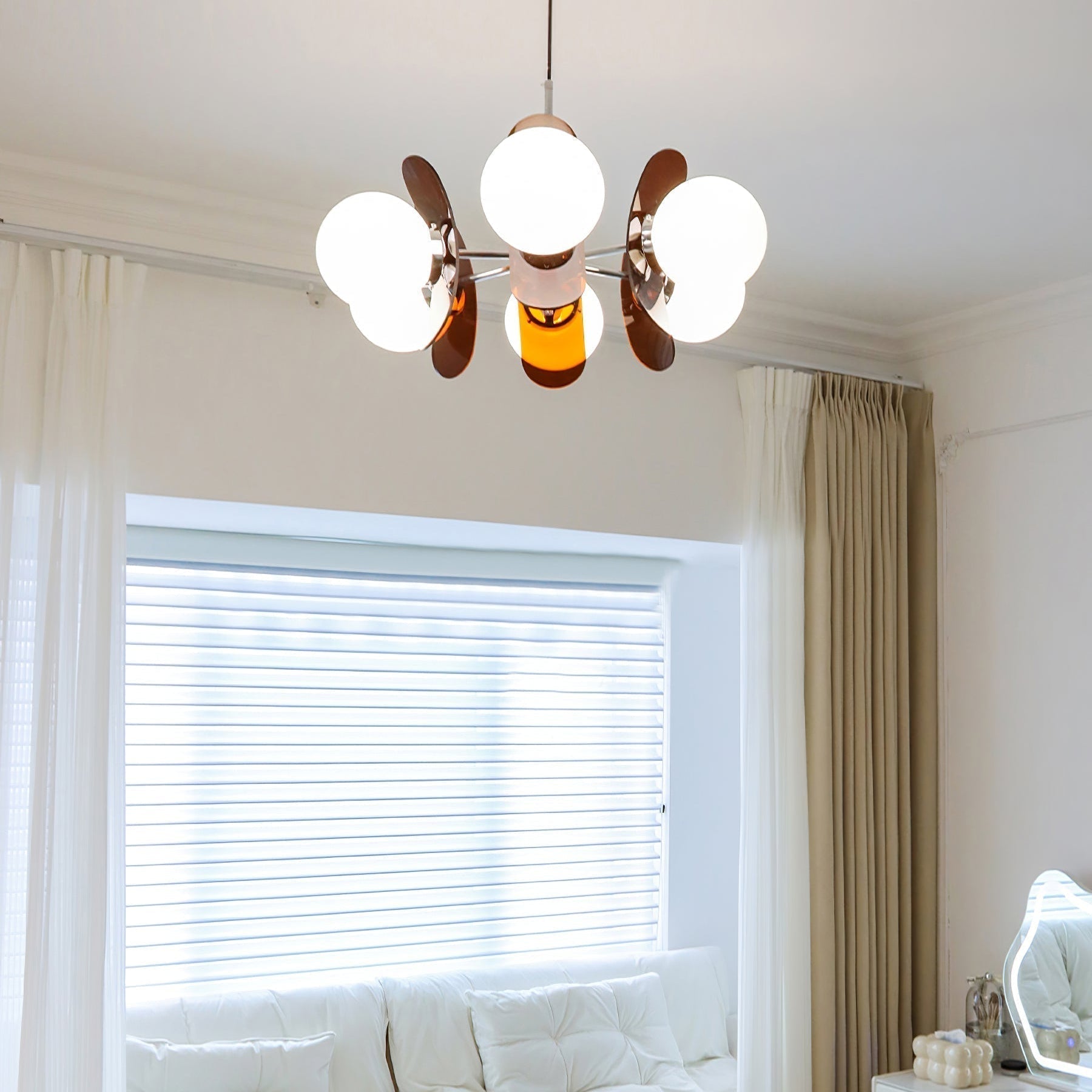 Prism Creativity Sputnik Orange Glass Chandelier