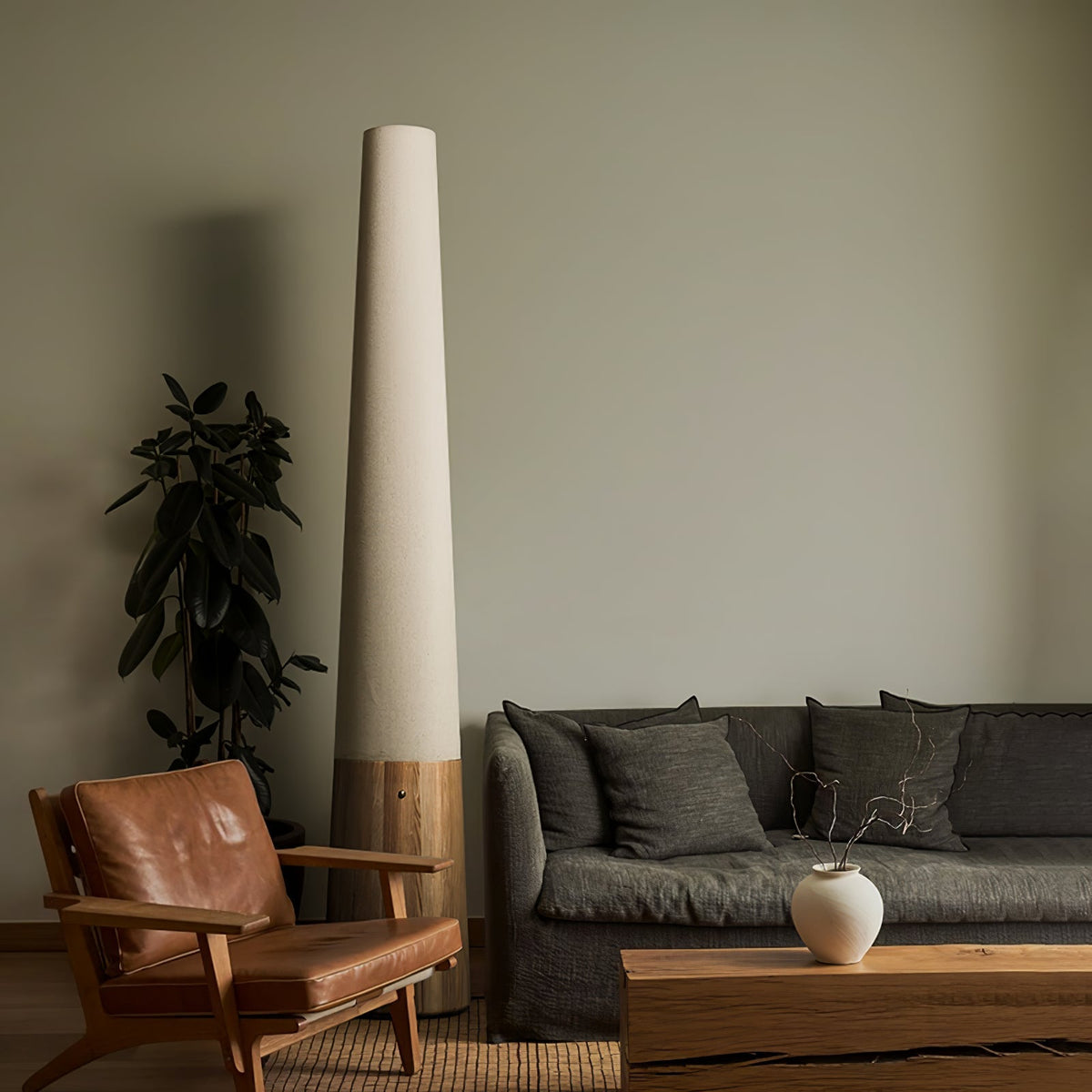 Glow Cone Wooden Floor Lamp