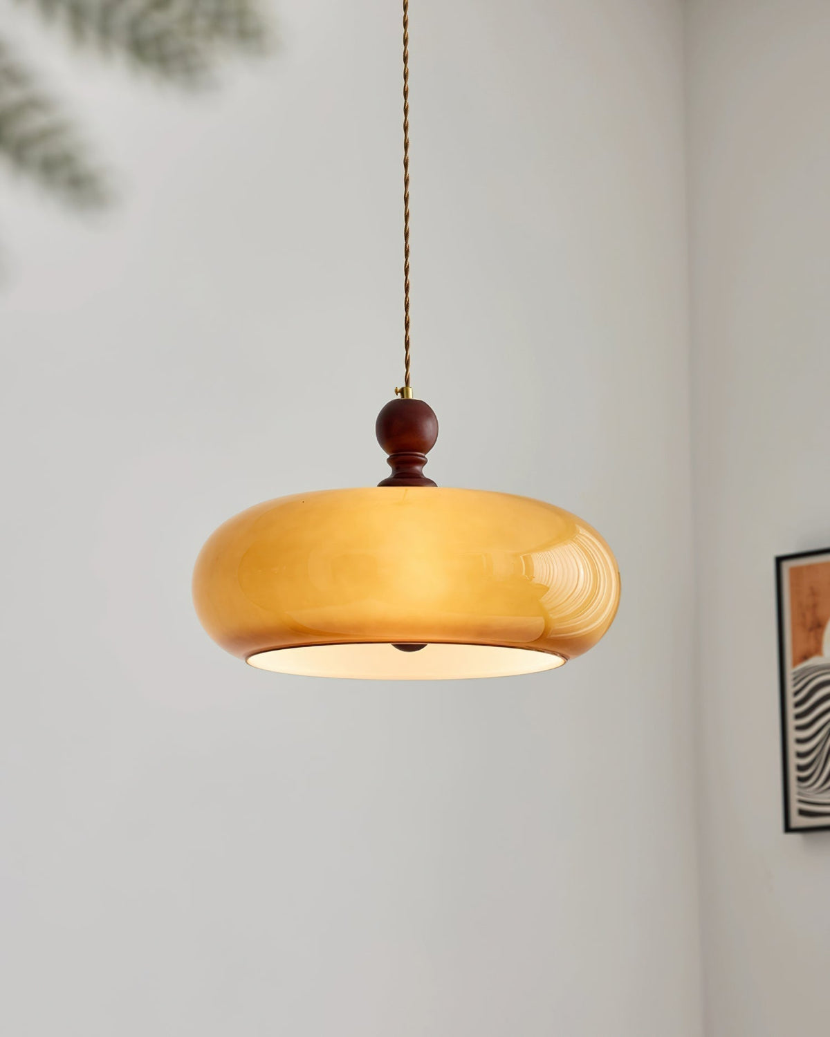Arthur Amber Glass Shade Pendant Light
