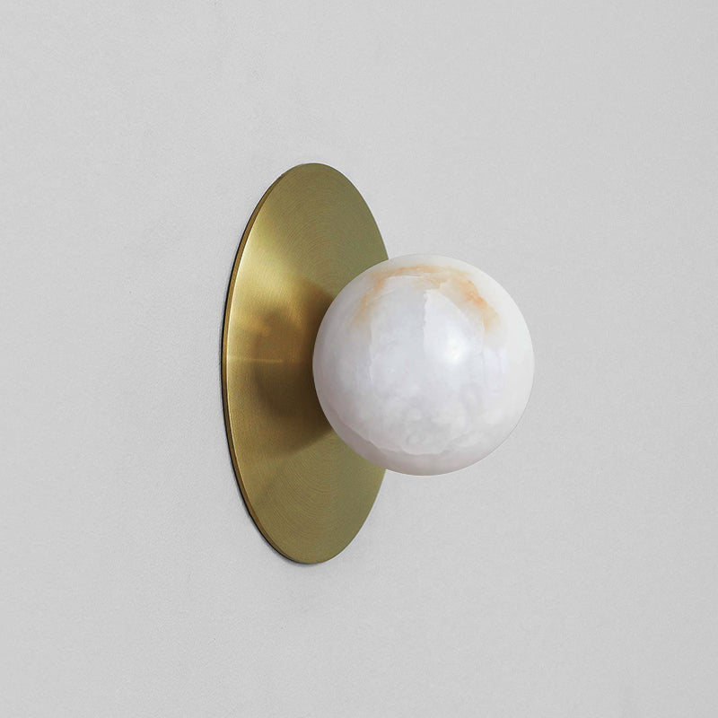 Glow Round Alabaster Sconce Wall Lamp