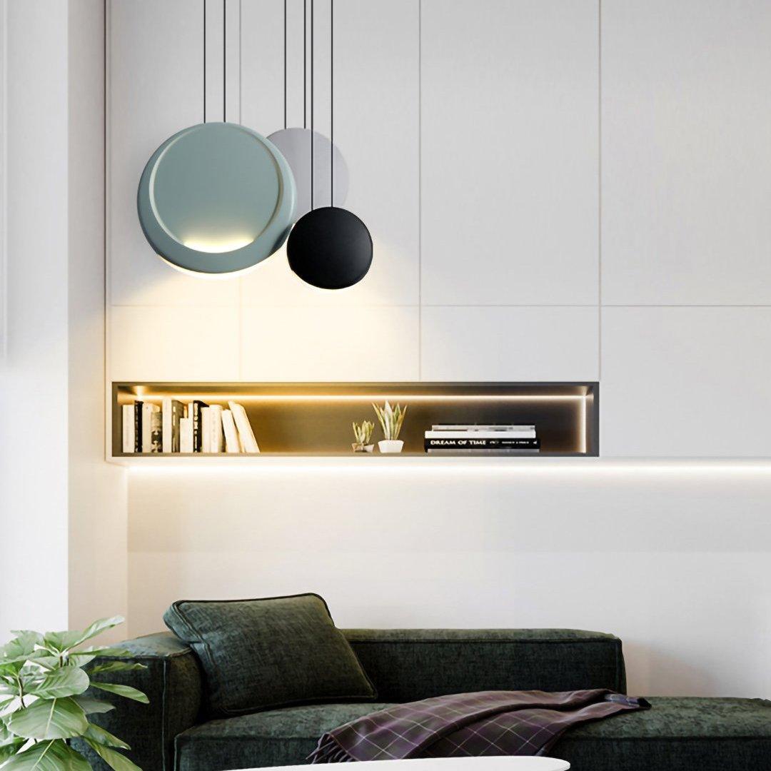 Gatusas Modern Pendant Light, Metal, Black/White/Green/Gray