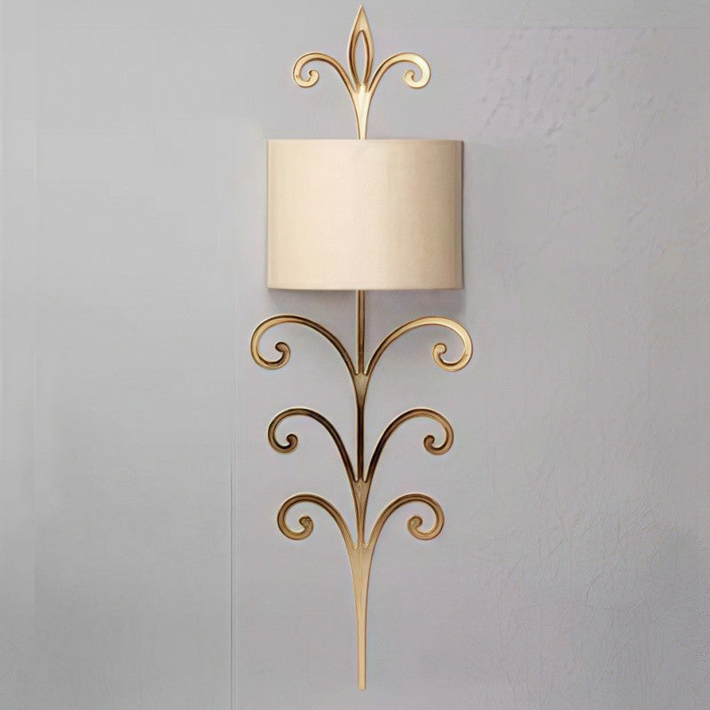 Pulse Unique Brass Fabric Wall Lamp