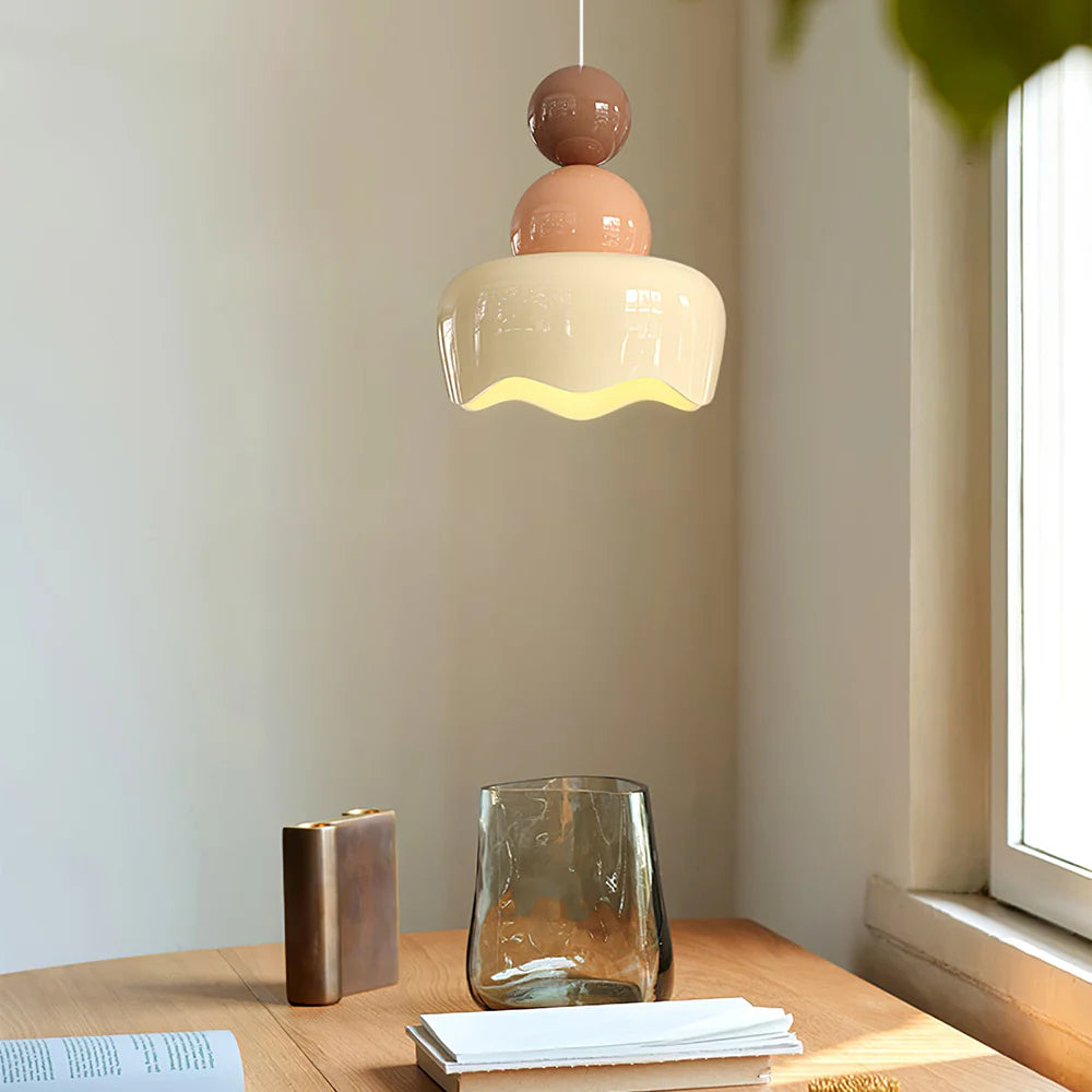 Luvonala Sunny Rain Doll LED Pendant Light Cream Resin Bedroom