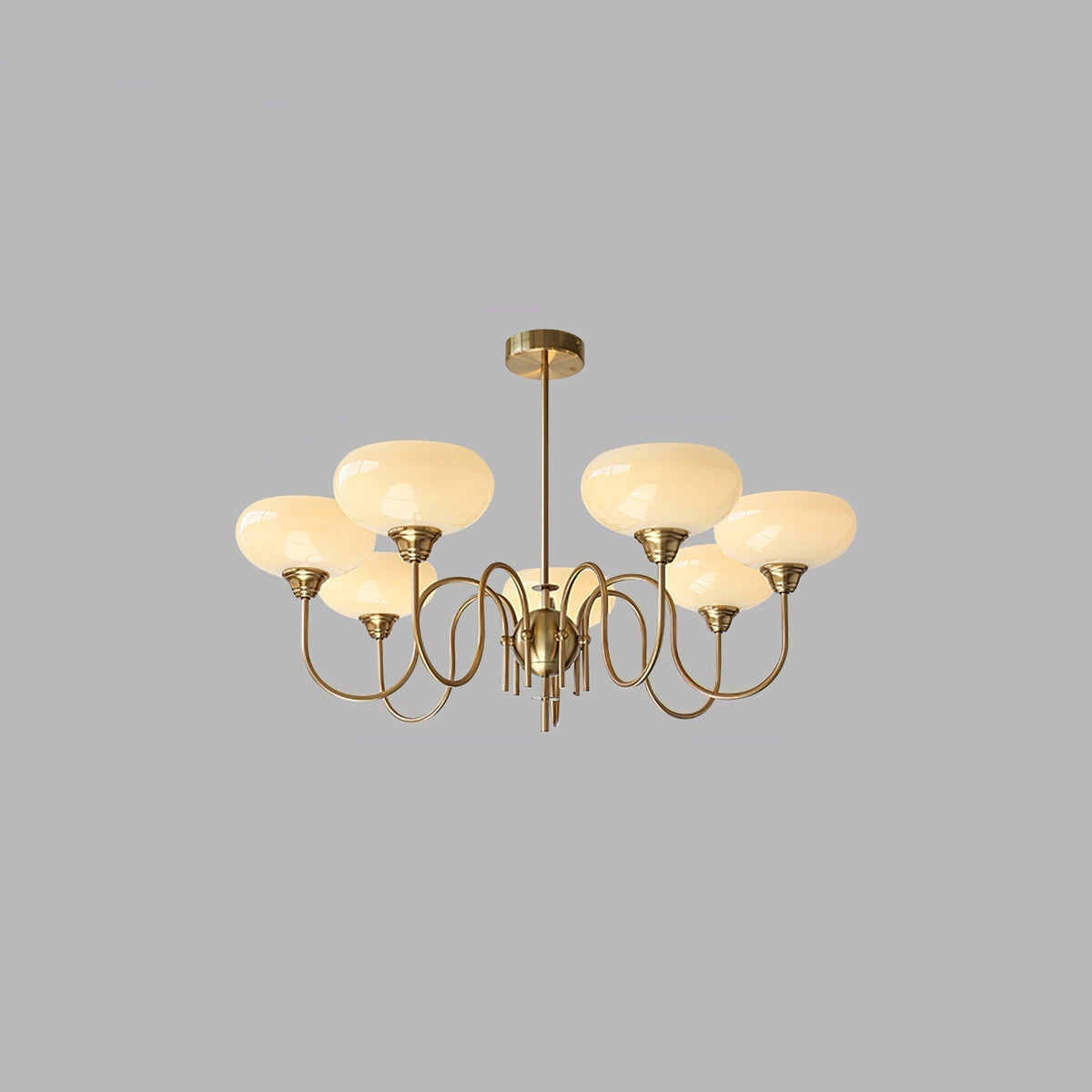 Nidorot Vintage LED Metal Multi Lampshade Creamy White Yellow Bulbs Luxury Bedroom Living Room Pendant Light, Gold/Chrome