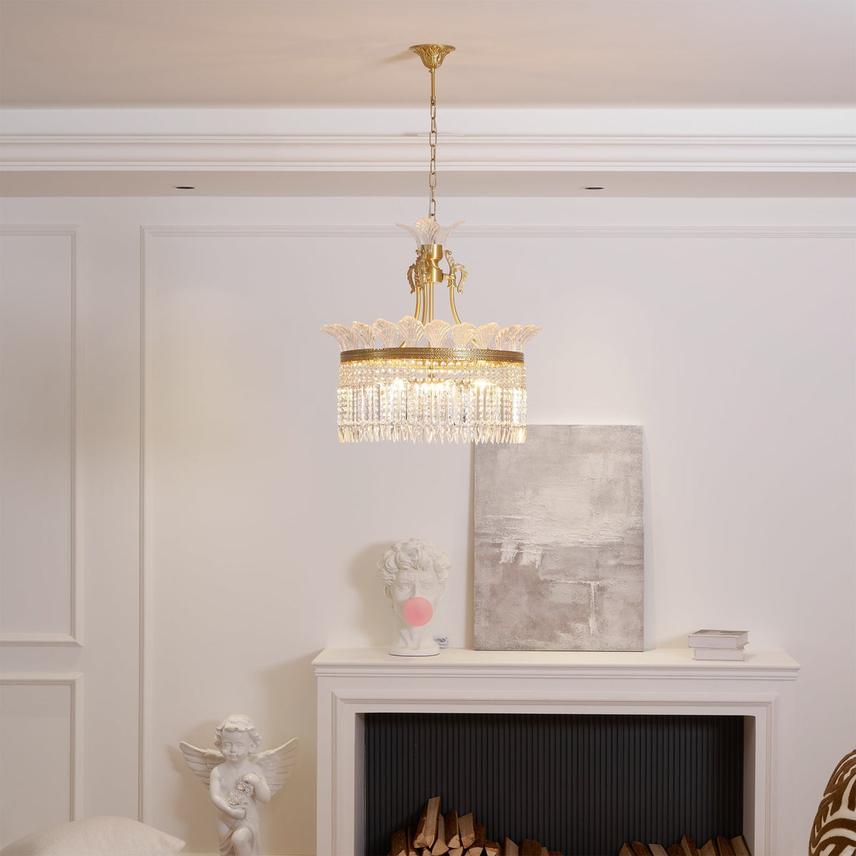 Cabopen Chandelier Brass & Crystal