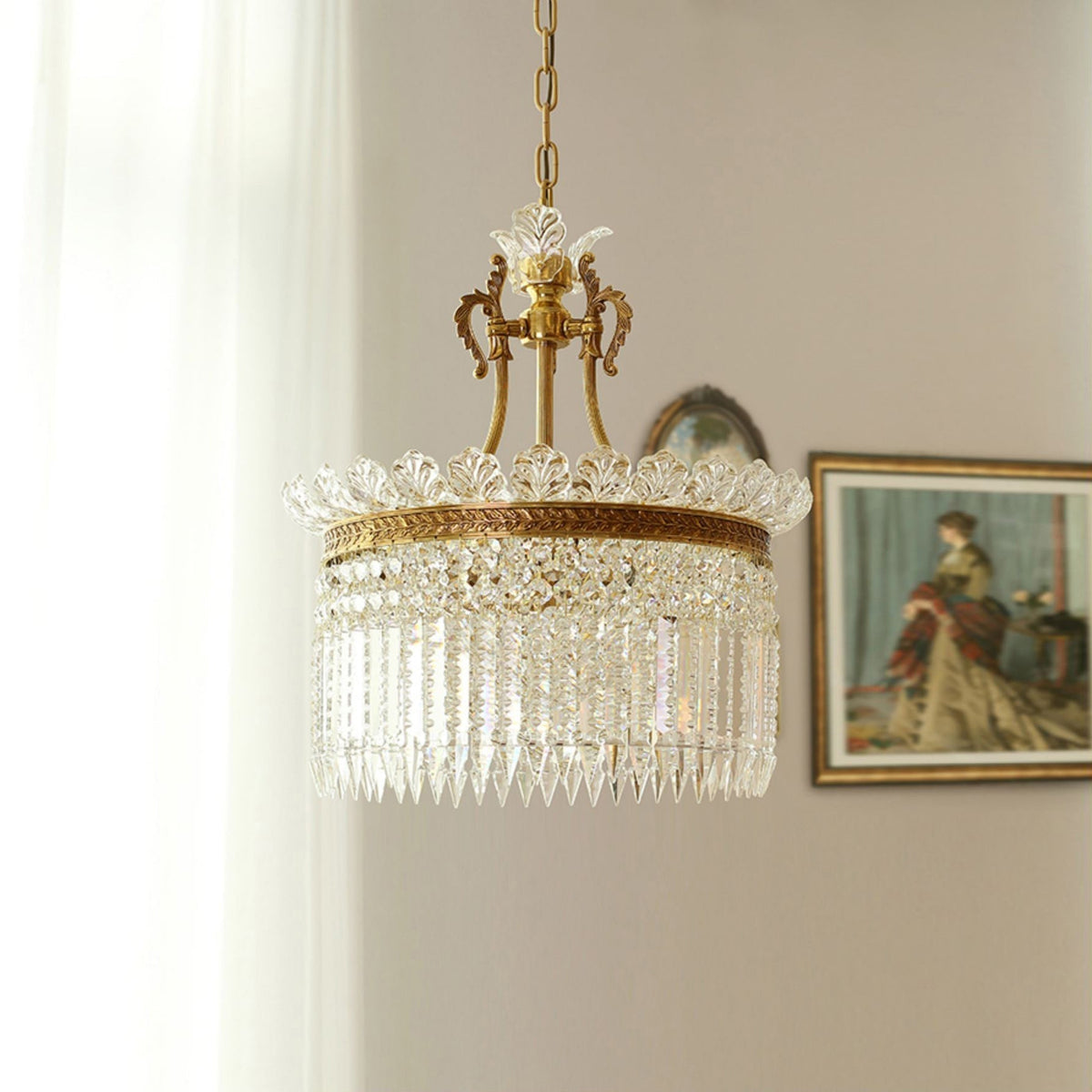 Cabopen Chandelier Brass & Crystal