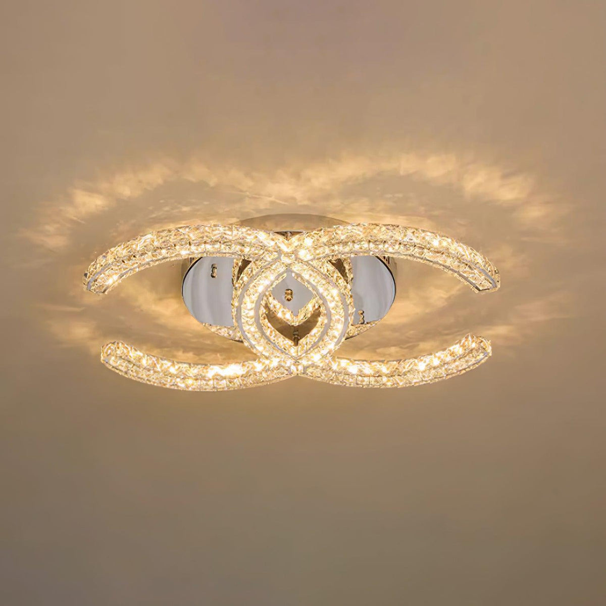 Gikibas Crystal Ceiling Light Double C