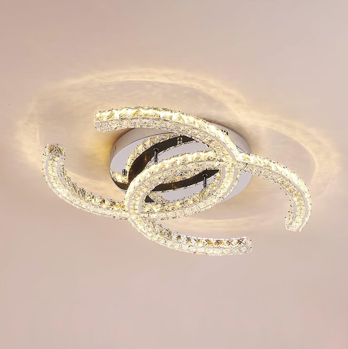 Gikibas Crystal Ceiling Light Double C