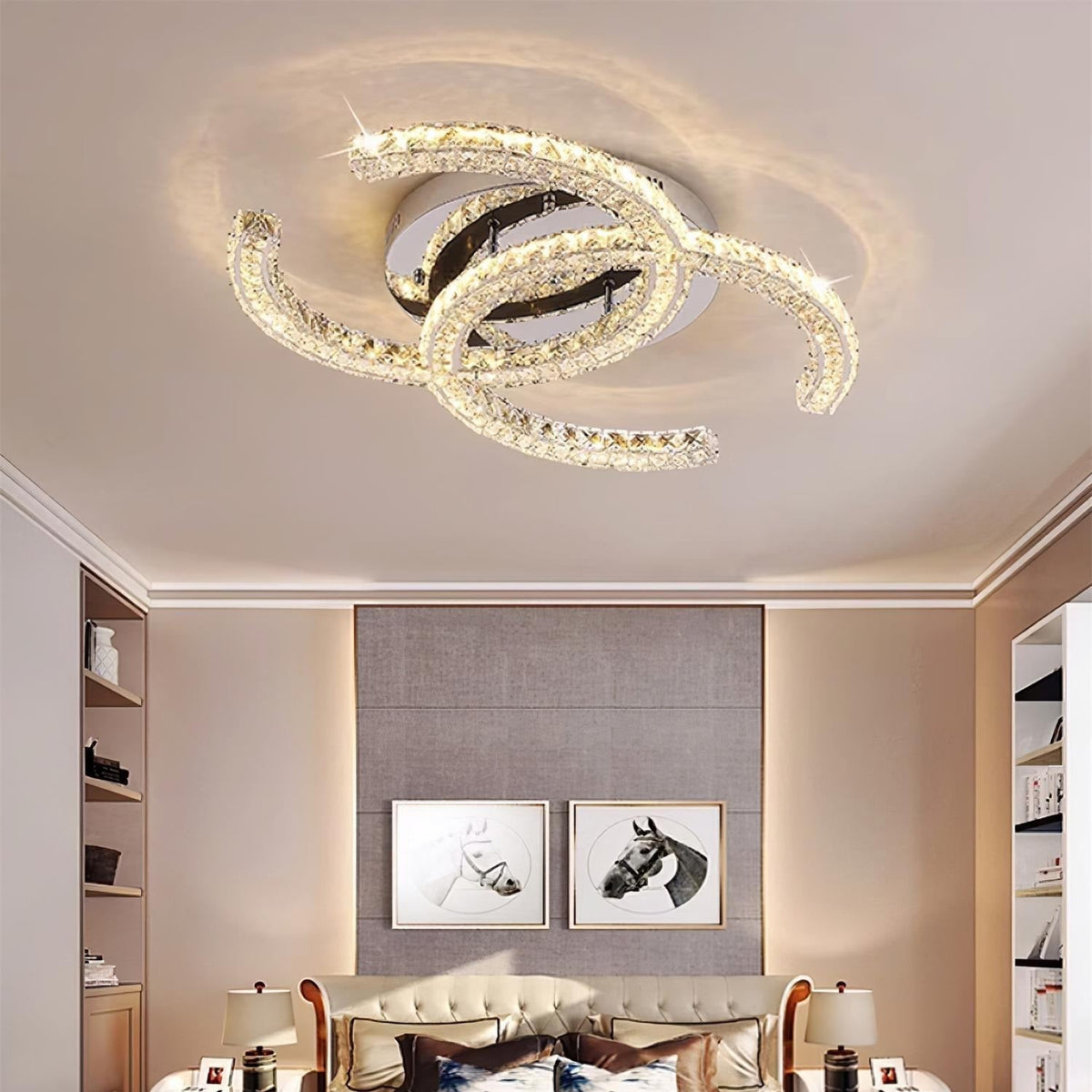 Gikibas Crystal Ceiling Light Double C
