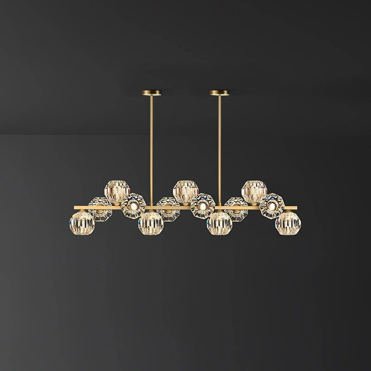 Drivel Postmodern Luxury Ball Brass Crystal Glass Chandelier