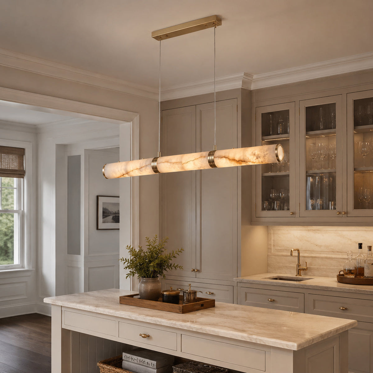 Garonne Alabaster Linear Chandelier